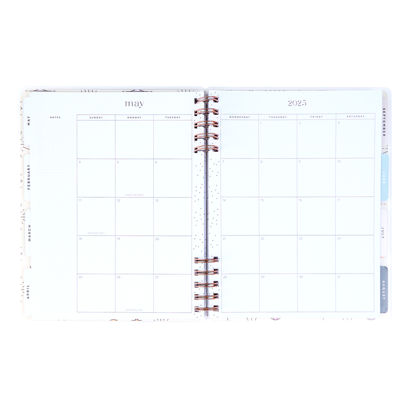 2025 Desert Mystic Customizable Spiral Planner - Classic Dashboard Layout - 12 Months