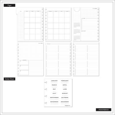 Undated Sweet & Simple Customizable Planner - Big Monthly Layout - 12 Months