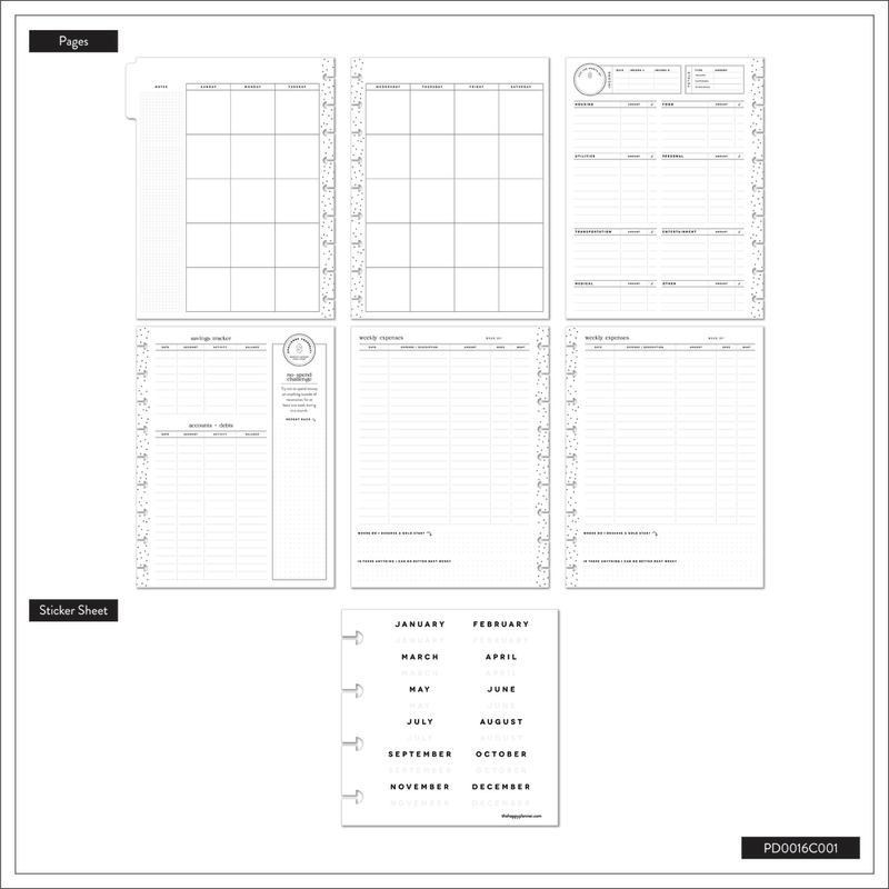 Undated Sage & Terracotta Customizable Budget Planner - Classic Budget Layout - 12 Months