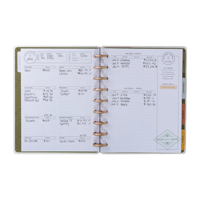 Undated Sage & Terracotta Customizable Budget Planner - Classic Budget Layout - 12 Months