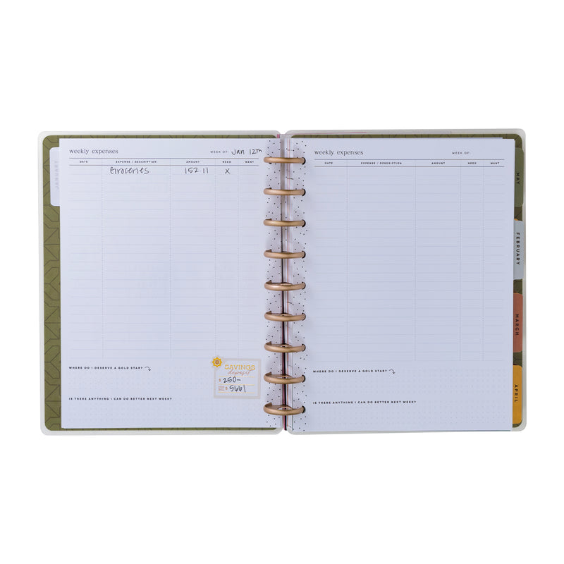 Undated Sage & Terracotta Customizable Budget Planner - Classic Budget Layout - 12 Months