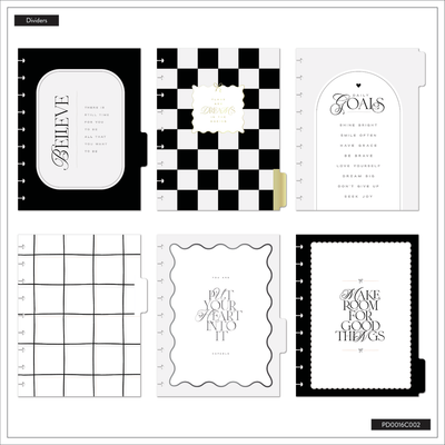 Undated Sweet & Simple Customizable Planner - Classic Dashboard Layout - 12 Months