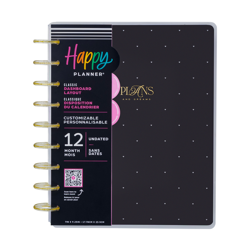 Undated Sweet & Simple Customizable Planner - Classic Dashboard Layout - 12 Months