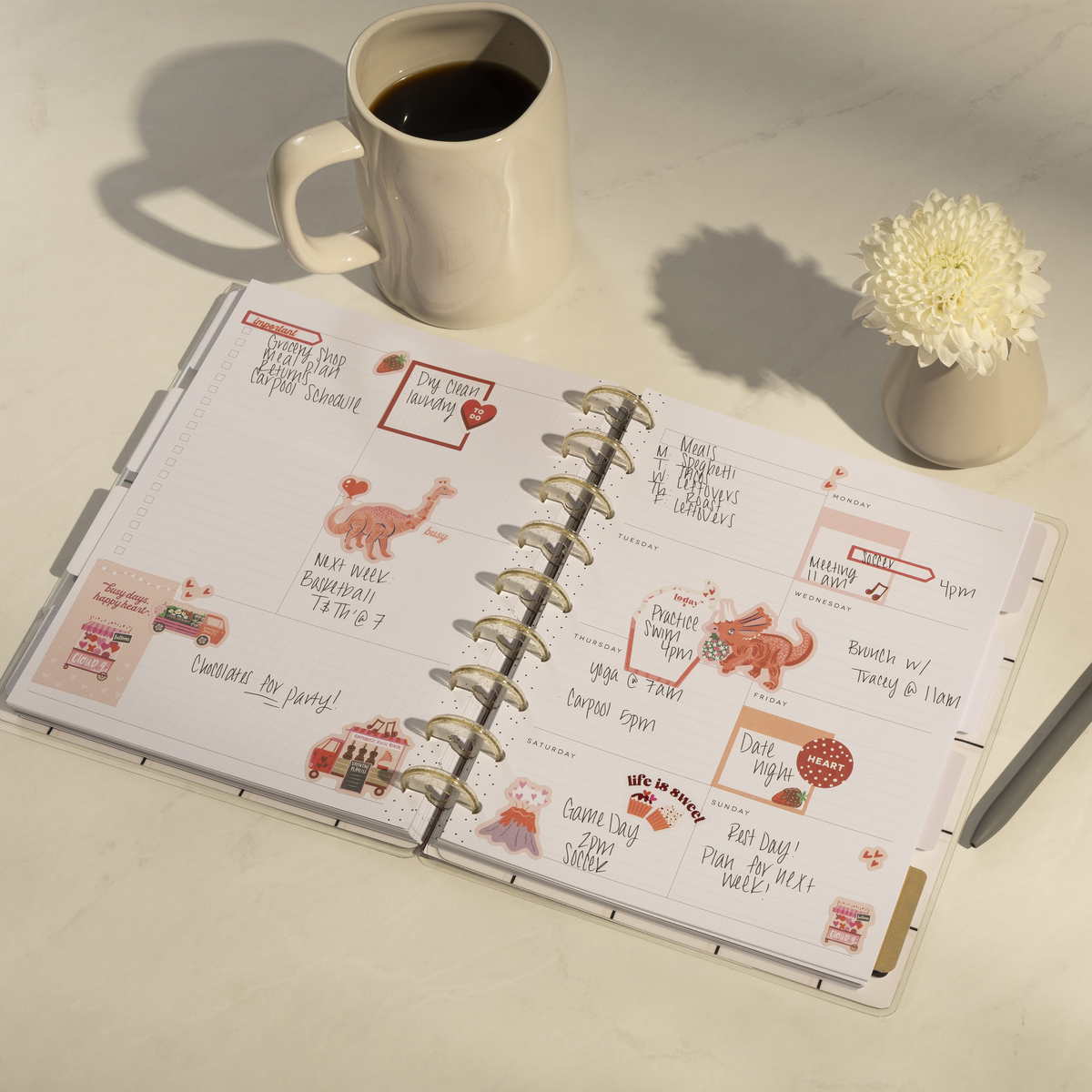 Undated Sweet & Simple Customizable Planner - Classic Dashboard Layout ...