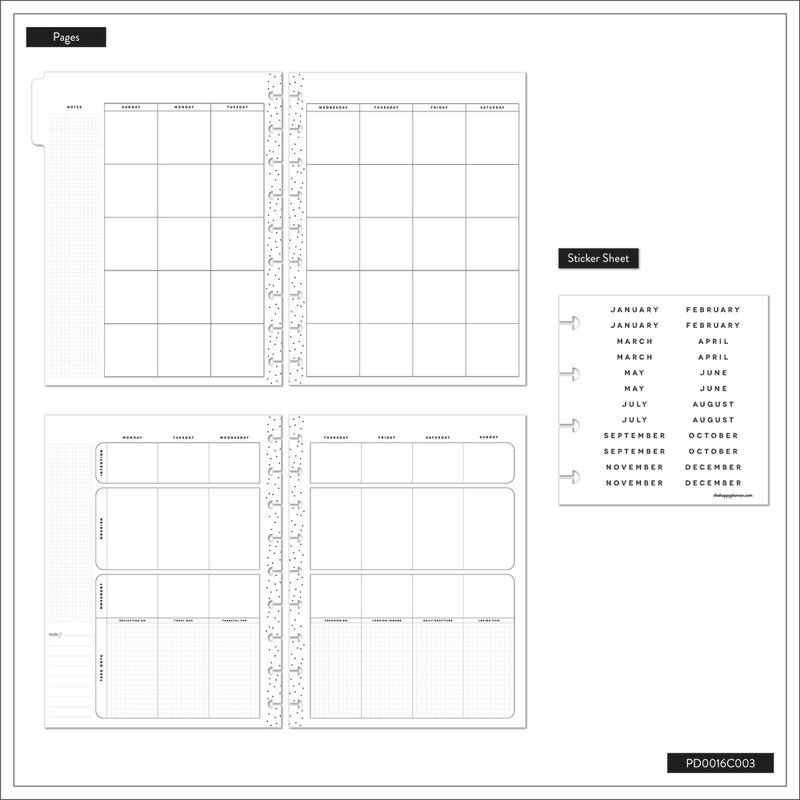 Undated Radiant Soul Customizable Wellness Planner - Classic Wellness Layout - 12 Months