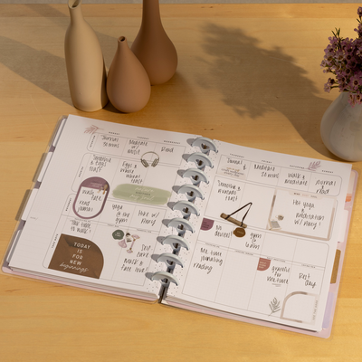 Undated Radiant Soul Customizable Wellness Planner - Classic Wellness Layout - 12 Months