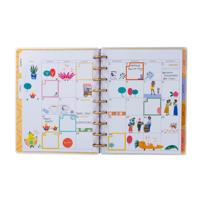 Undated Golden Meadow Customizable Planner - Classic Productivity Layout - 12 Months