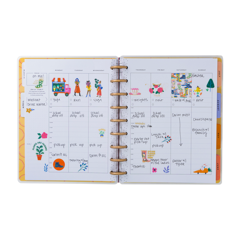 Undated Golden Meadow Customizable Planner - Classic Productivity Layout - 12 Months