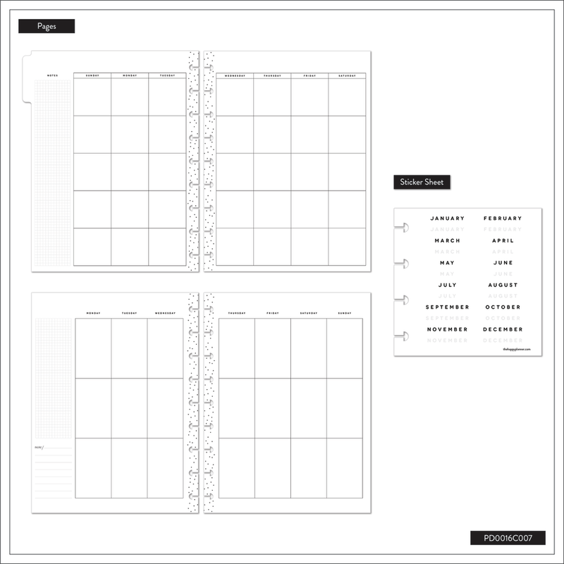 Undated Share Your Magic Customizable Planner - Classic Vertical Layout - 12 Months