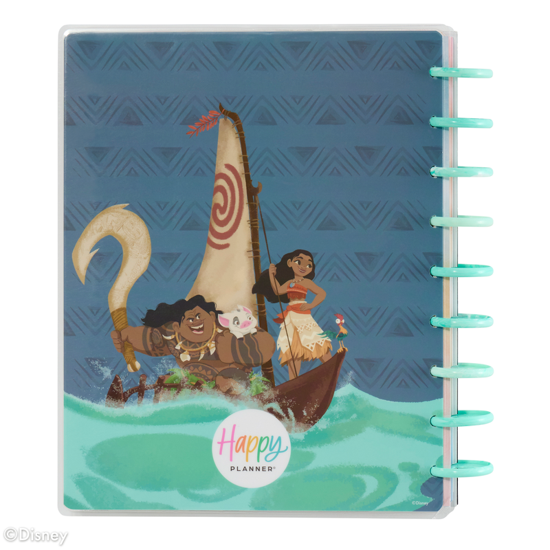 Undated Disney Moana Customizable Planner - Classic Vertical Layout - 12 Months