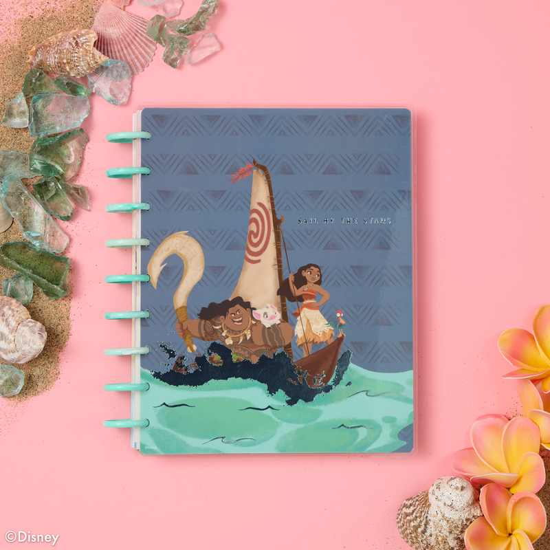 Undated Disney Moana Customizable Planner - Classic Vertical Layout - 12 Months