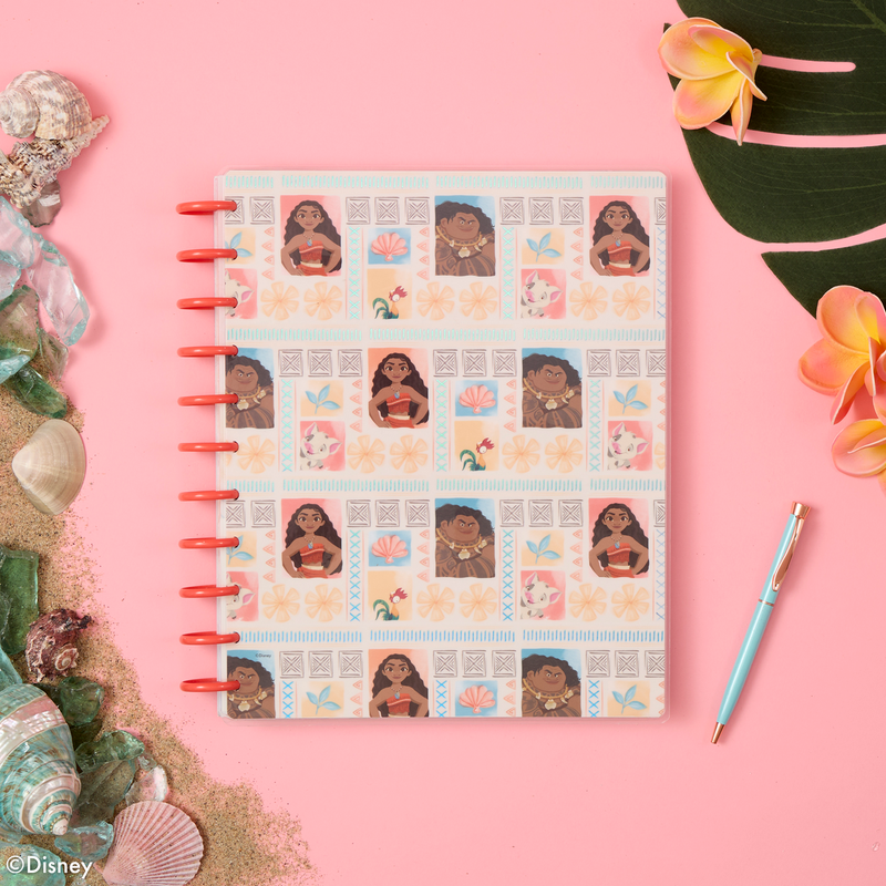 Undated Disney Moana Customizable Planner - Big Vertical Layout - 12 Months