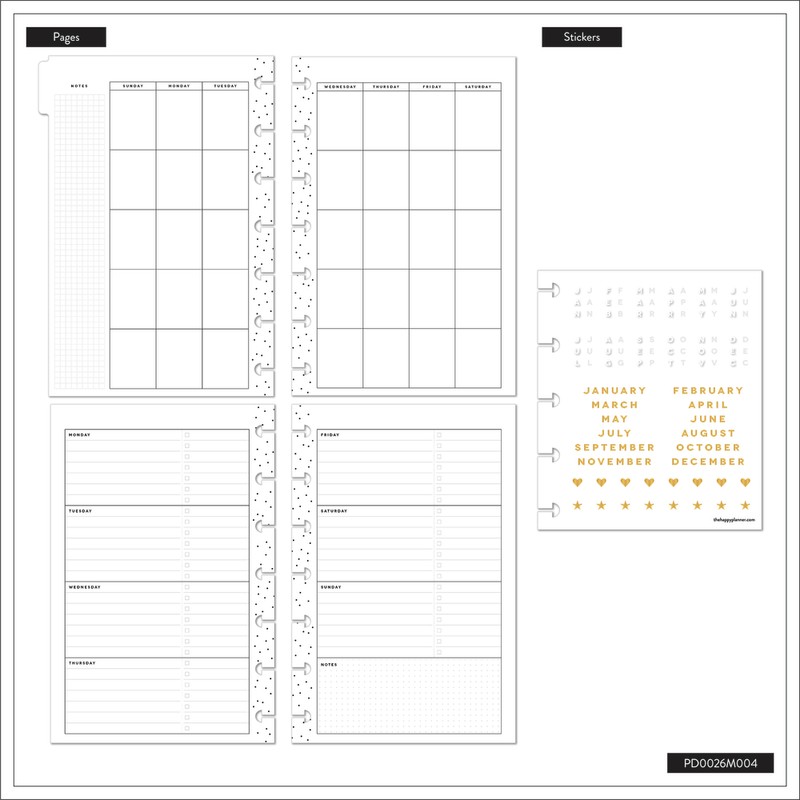 Undated Share Your Magic Customizable Planner - Mini Horizontal Layout - 12 Months