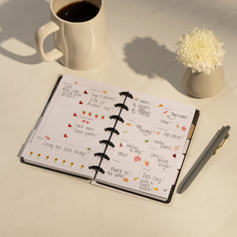 Undated Sweet & Simple Customizable Planner - Mini Dashboard Layout - 12 Months