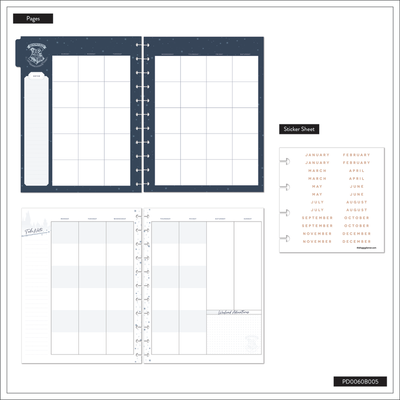 Undated Harry Potter Customizable Planner - Big Color Block Layout - 12 Months