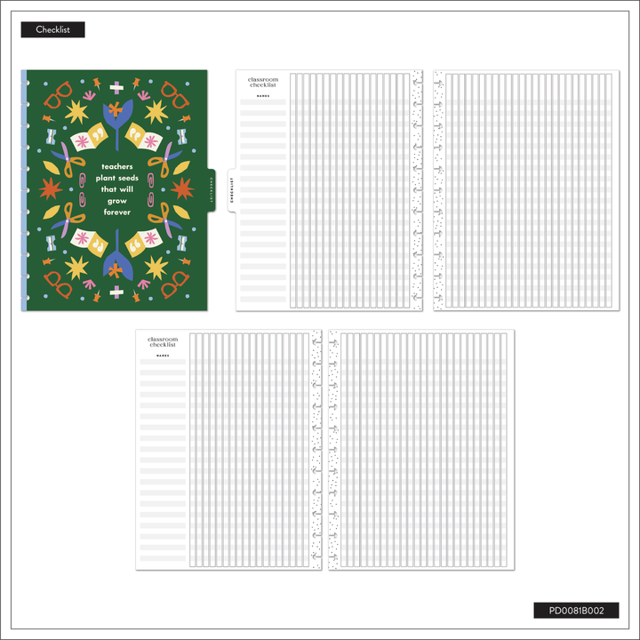 happy planner teachers plant seeds Undated Heart Work Customizable Teacher Planner - Big Teacher Layout