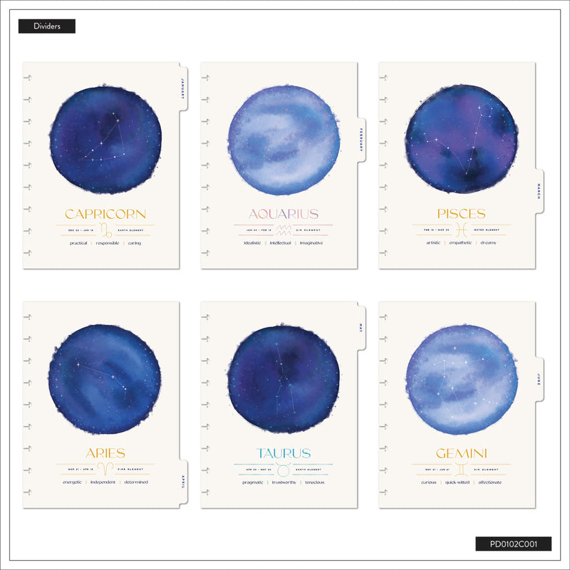 2039 SPECIALTY Star Signs Customizable Planner - Classic Horizontal Layout - 12 Month