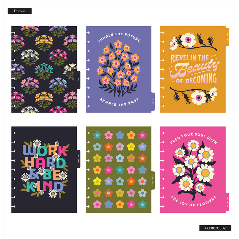 2042 SPECIALTY Florescent Florals Customizable Planner - Classic Vertical Layout - 12 Months