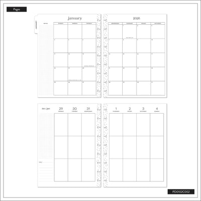 2043 SPECIALTY Florescent Florals Customizable Planner - Classic Vertical Layout - 12 Months