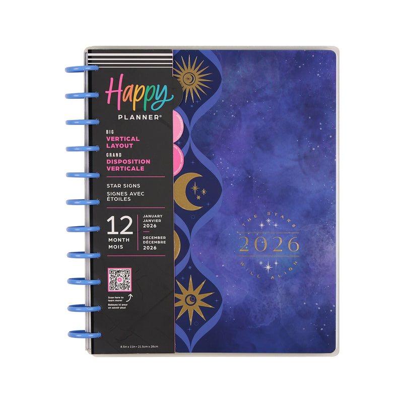 2044 Star Signs Customizable Planner - Big Vertical Layout - 12 Month