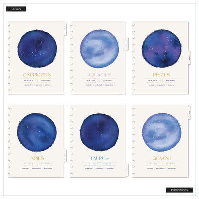 2041 Star Signs Customizable Planner - Big Vertical Layout - 12 Month