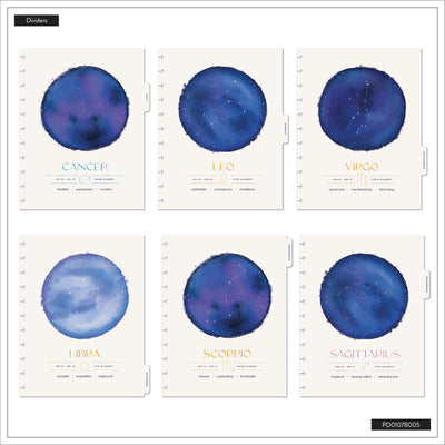 2042 Star Signs Customizable Planner - Big Vertical Layout - 12 Month