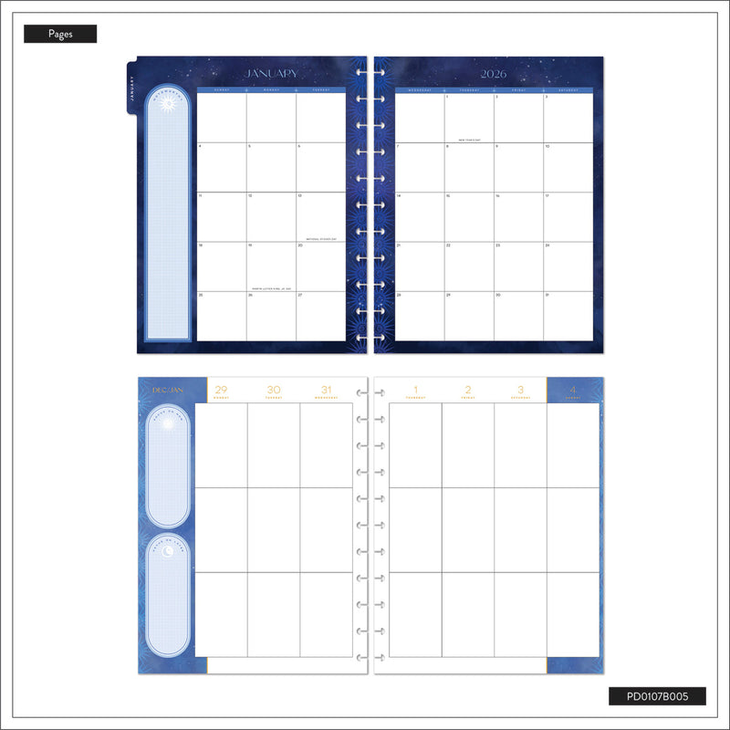 2043 Star Signs Customizable Planner - Big Vertical Layout - 12 Month