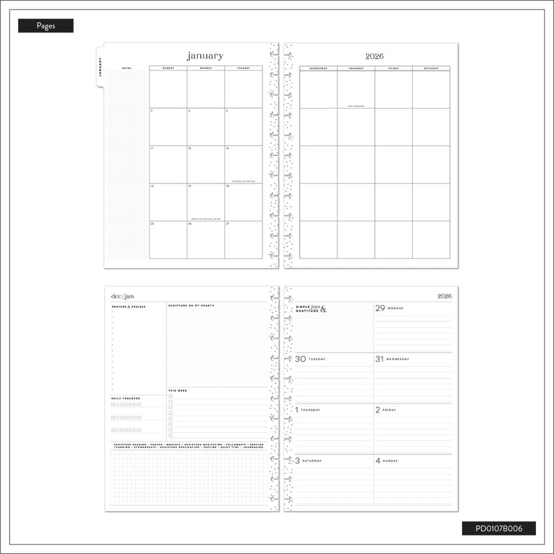 2045 Watercolor Grace Customizable Faith Planner - Big Faith Layout - 12 Month