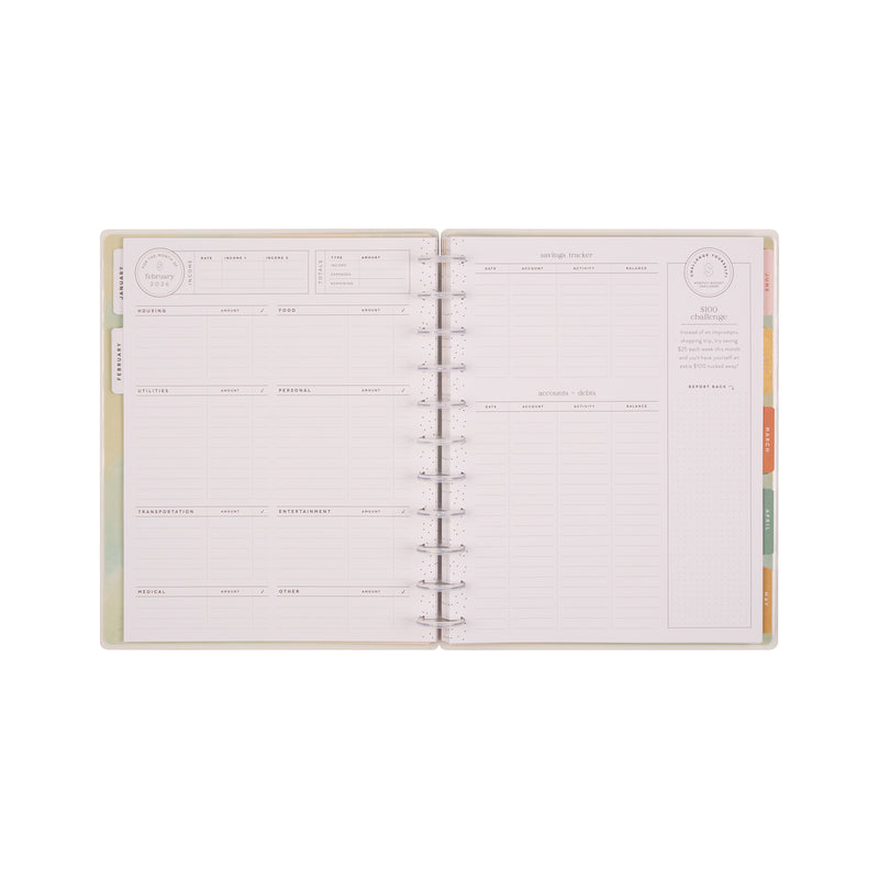 2041 Textured Canvas Customizable Budget Planner - Big Budget Layout - 12 Month
