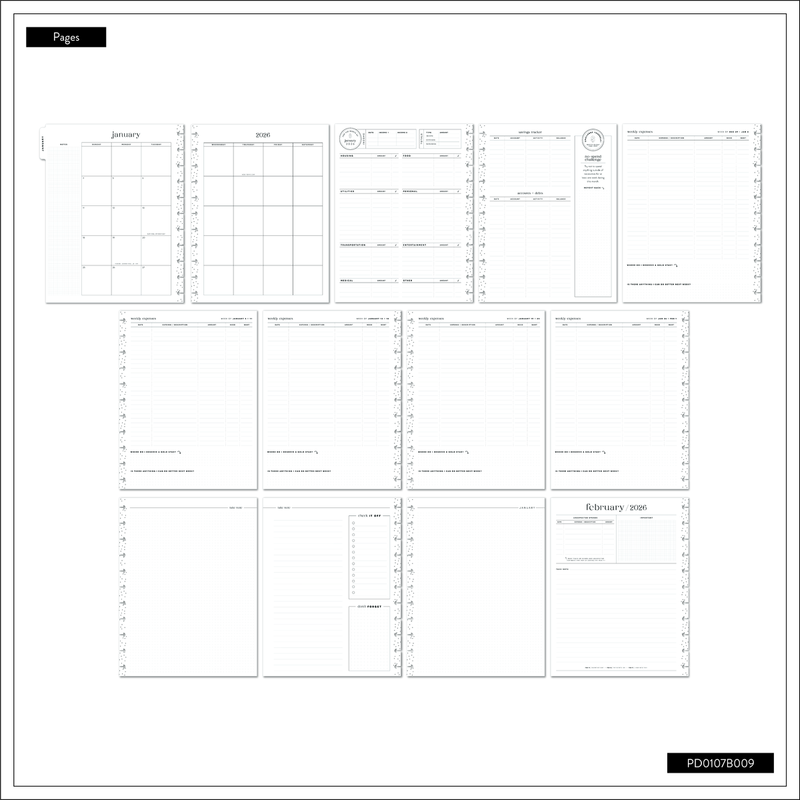 2045 Textured Canvas Customizable Budget Planner - Big Budget Layout - 12 Month