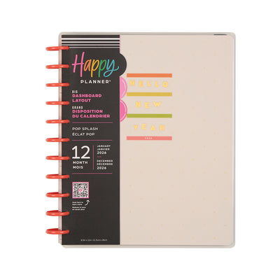 2046 Pop Splash Customizable Planner - Big Dashboard Layout - 12 Month