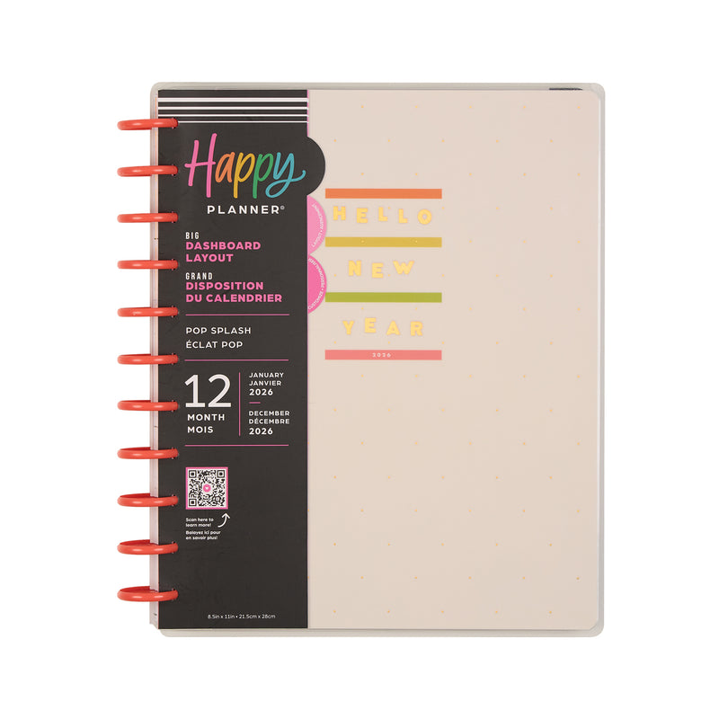 2046 Pop Splash Customizable Planner - Big Dashboard Layout - 12 Month