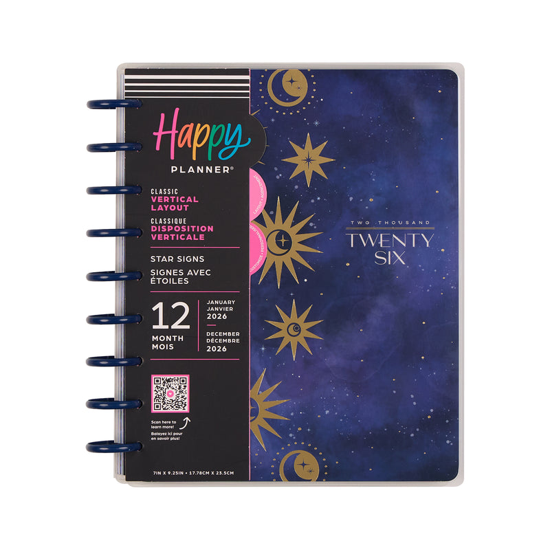 2043 Star Signs Customizable Planner - Classic Vertical Layout - 12 Month