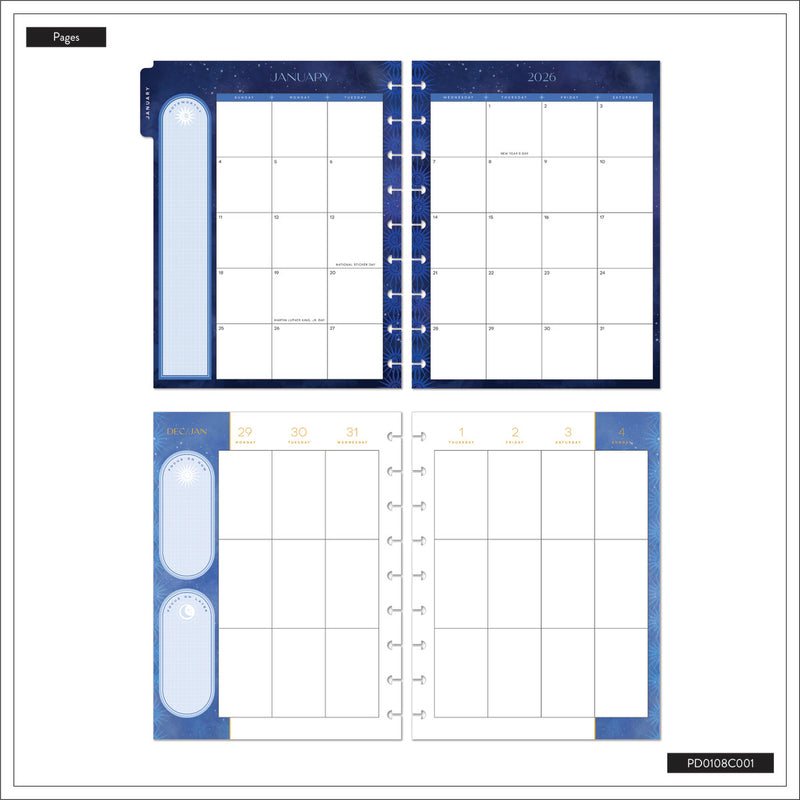 2042 Star Signs Customizable Planner - Classic Vertical Layout - 12 Month