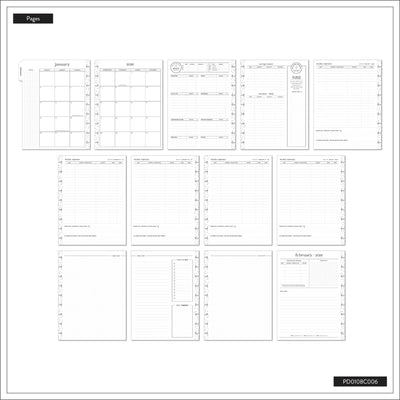 2048 Textured Canvas Customizable Budget Planner - Classic Budget Layout - 12 Month