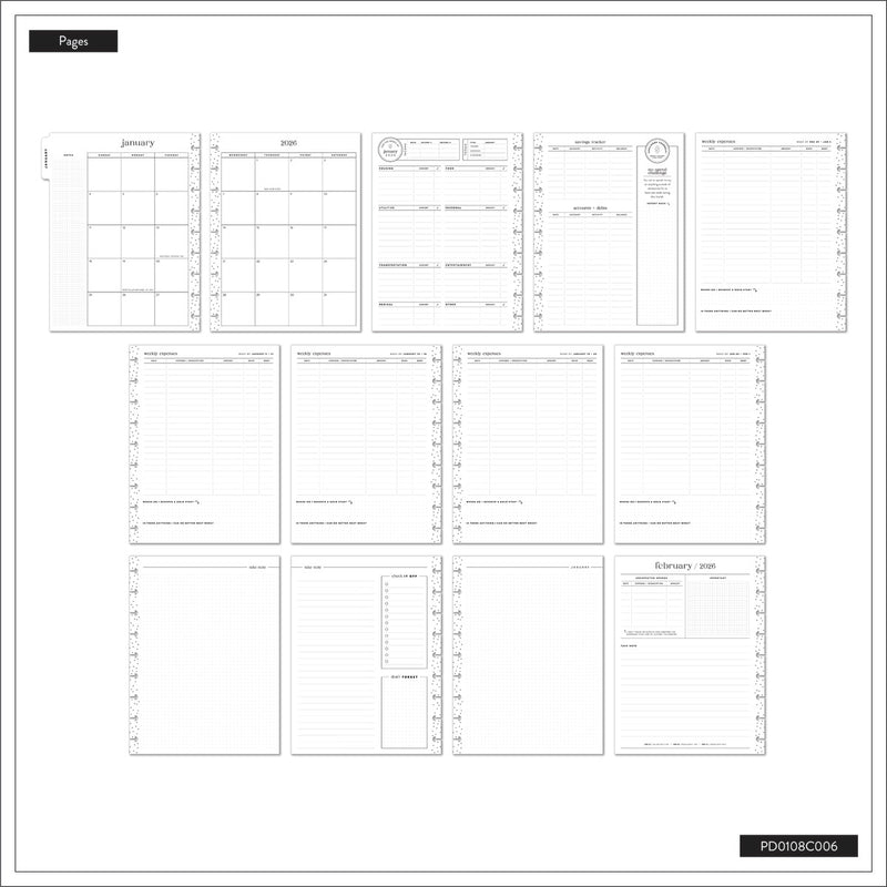 2048 Textured Canvas Customizable Budget Planner - Classic Budget Layout - 12 Month