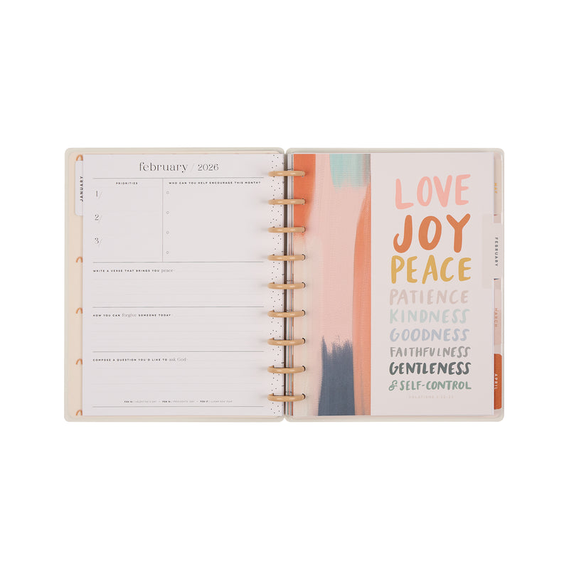 2037 Watercolor Grace Customizable Faith Planner - Classic Faith Layout - 12 Month