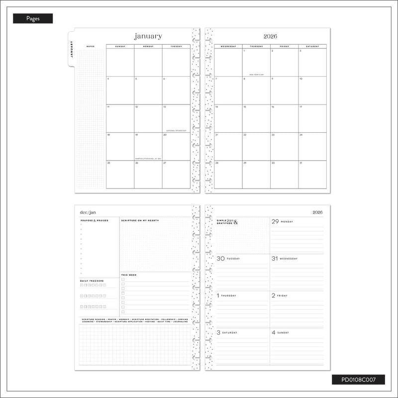 2042 Watercolor Grace Customizable Faith Planner - Classic Faith Layout - 12 Month