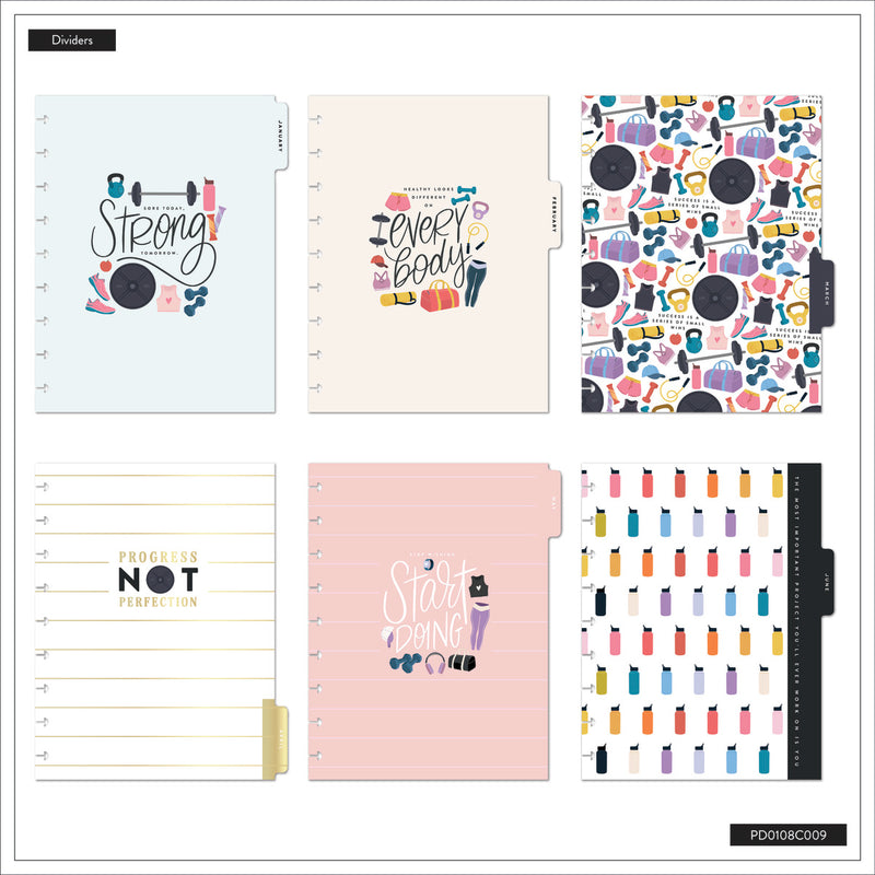 2042 Fitness Icons Customizable Fitness Planner - Classic Fitness Layout - 12 Months