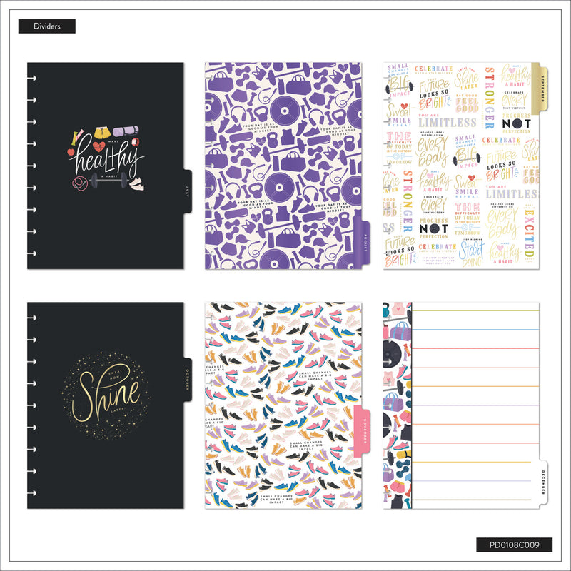 2043 Fitness Icons Customizable Fitness Planner - Classic Fitness Layout - 12 Months