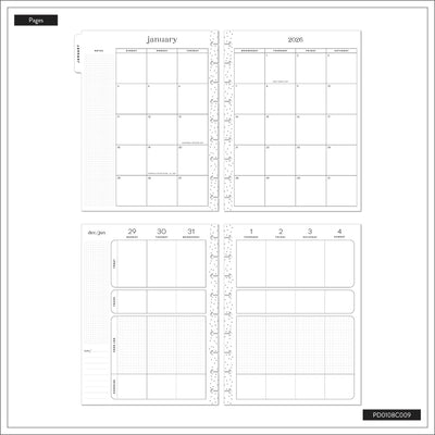 2044 Fitness Icons Customizable Fitness Planner - Classic Fitness Layout - 12 Months