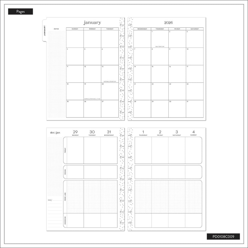 2044 Fitness Icons Customizable Fitness Planner - Classic Fitness Layout - 12 Months