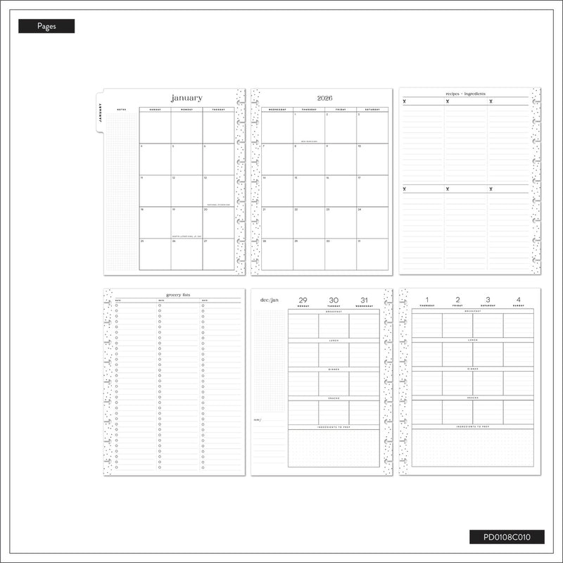 2042 Rustic Roots Customizable Meal Planner - Classic Meal Planning Layout - 12 Month