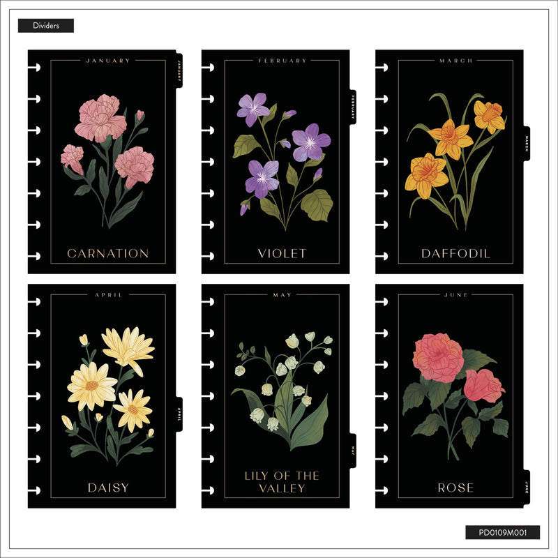 2040 Dark Garden Customizable Planner - Mini Dashboard Layout - 12 Months