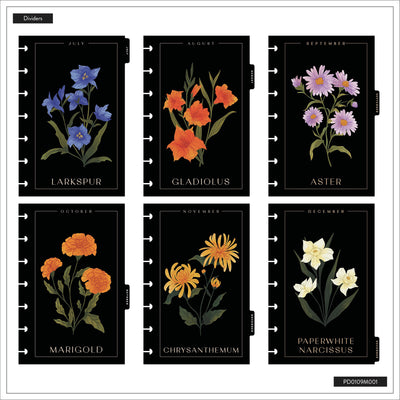 2041 Dark Garden Customizable Planner - Mini Dashboard Layout - 12 Months