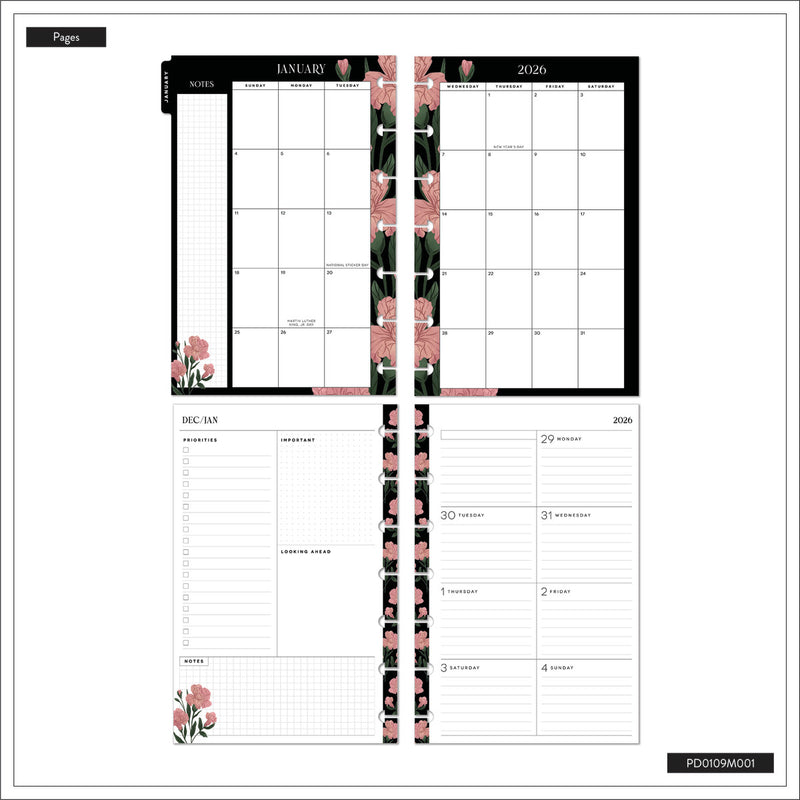 2042 Dark Garden Customizable Planner - Mini Dashboard Layout - 12 Months
