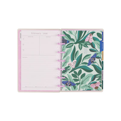 2036 Butterfly Botanics Customizable Planner - Mini Color Block Layout - 12 Months