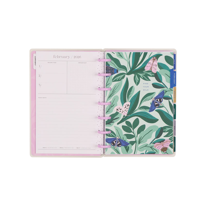 2036 Butterfly Botanics Customizable Planner - Mini Color Block Layout - 12 Months