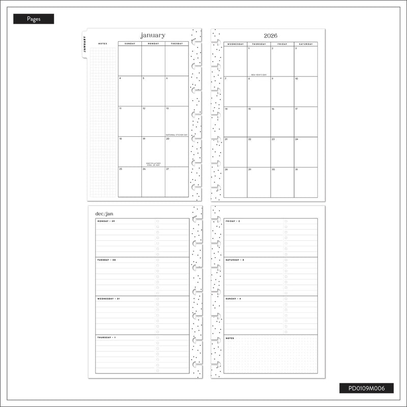 2040 Herbarium Customizable Planner - Mini Horizontal Layout - 12 Months
