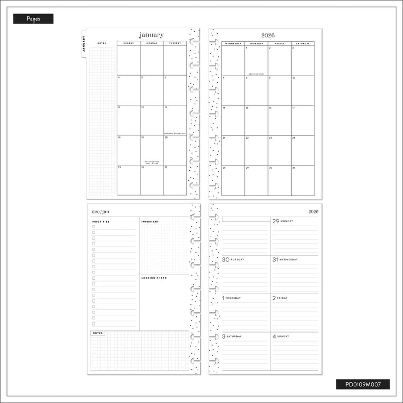 2043 Heritage Charm Customizable Planner - Mini Dashboard Layout - 12 Months